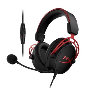 HyperX Cloud Alpha Pro Gaming Headset -Red - HyperX Over Ear Headphones with Mic