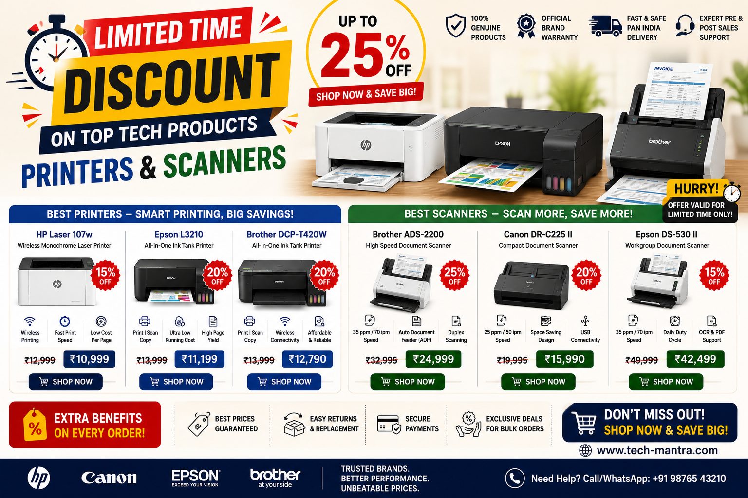 Limited Time Discount on Printers & Scanners in India | Tech Mantra Sale 2026