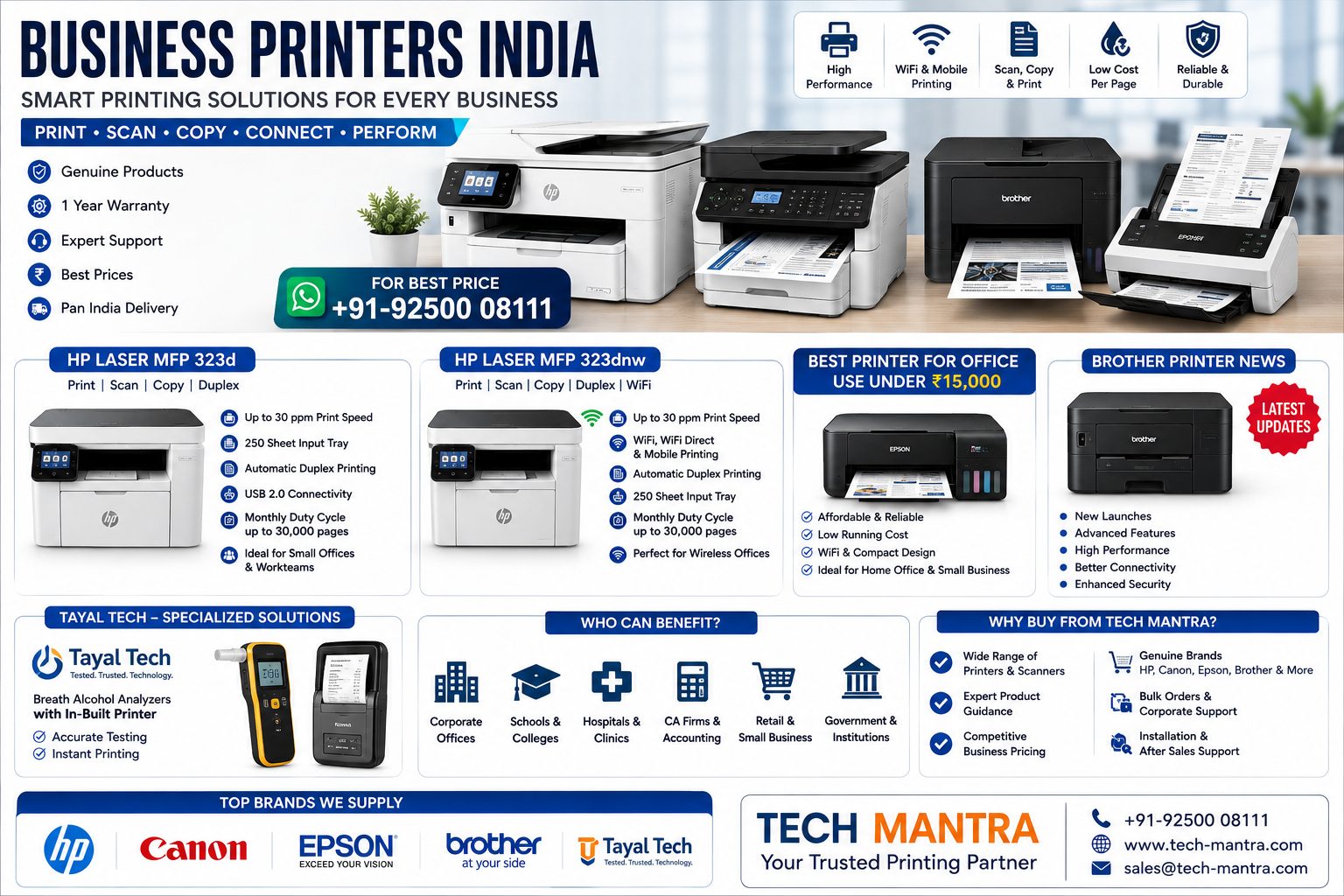 Business Printers India: Best Office Printers, HP Laser MFP 323d/323dnw & More
