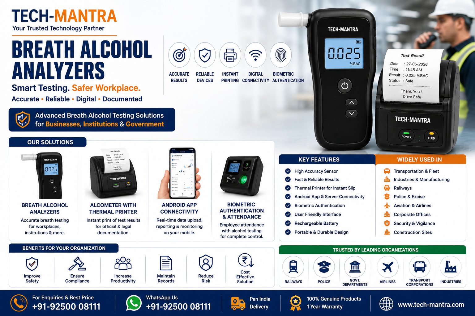 Tayaltech Breath Alcohol Analyzer in India – Features, Uses & Buying Guide