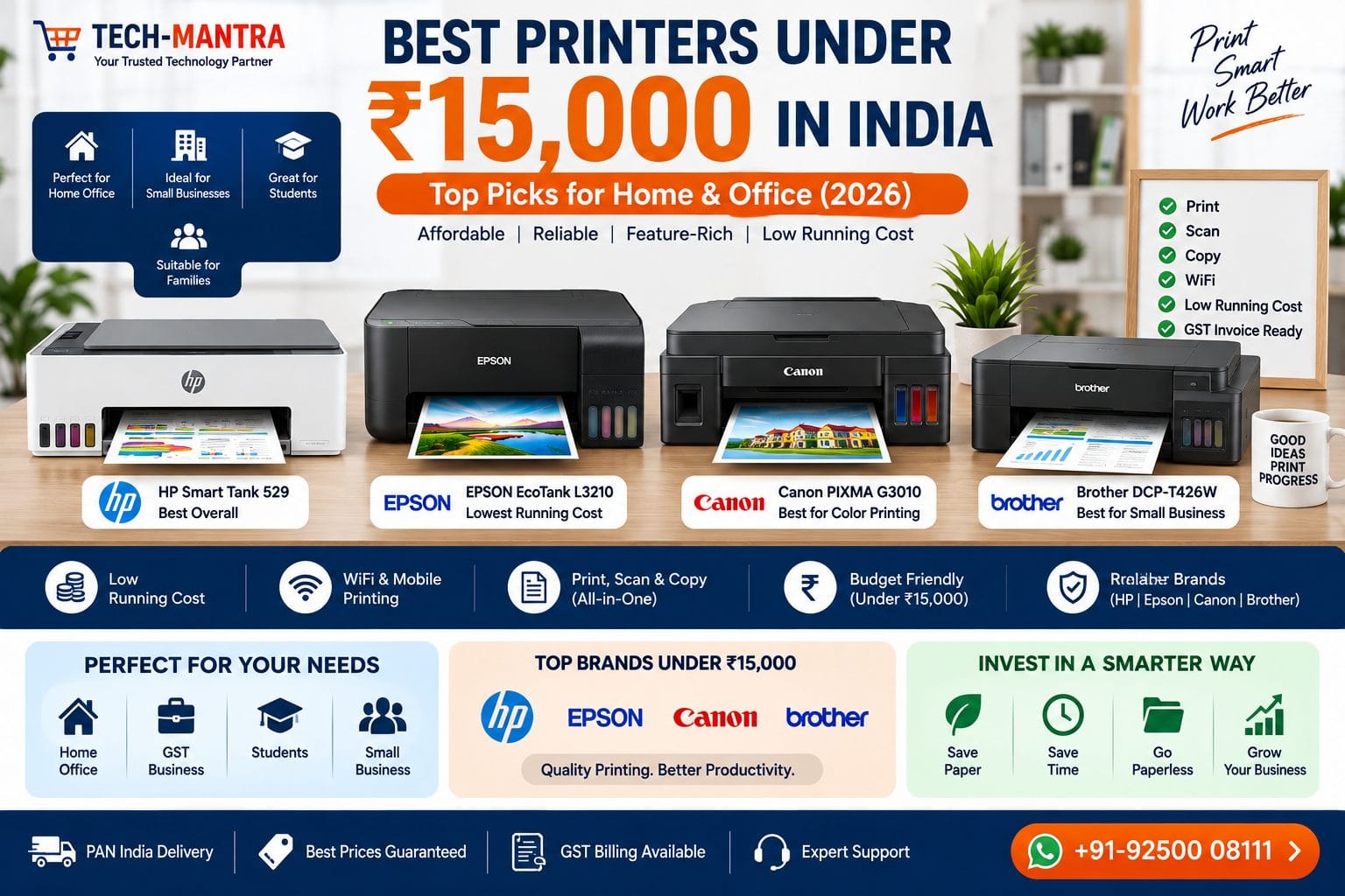 Best Printers Under ₹15,000 in India (2026) – Top Picks for Home & Office