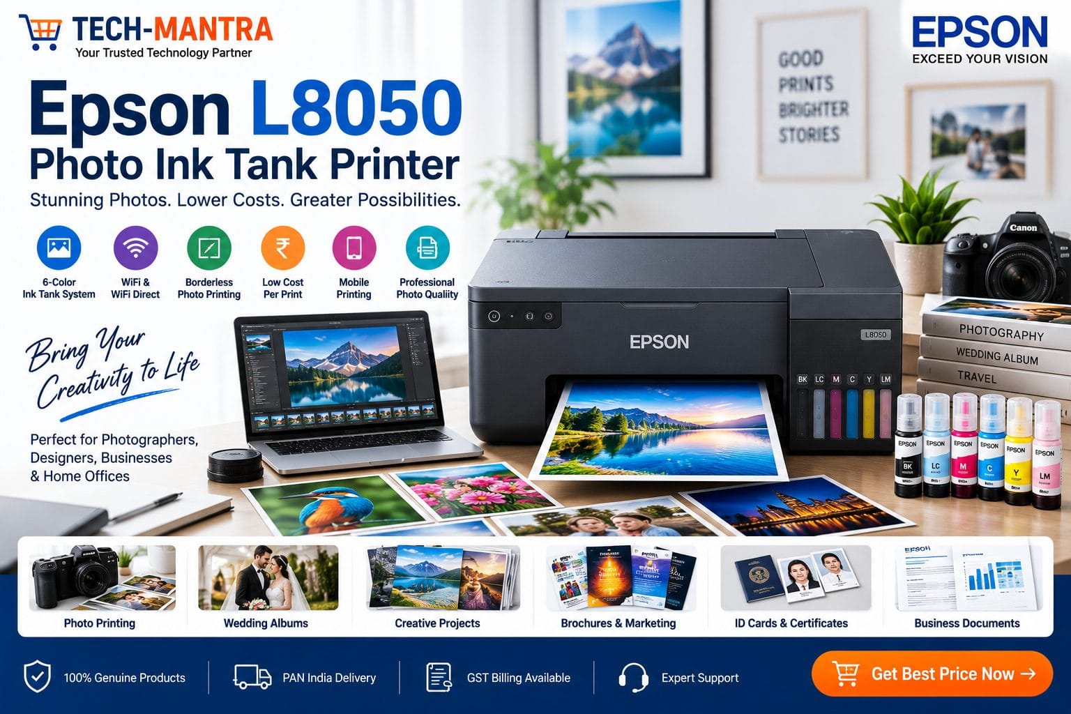 Epson L8050 Photo Ink Tank Printer – Price, Specifications & Buying Guide (2026)