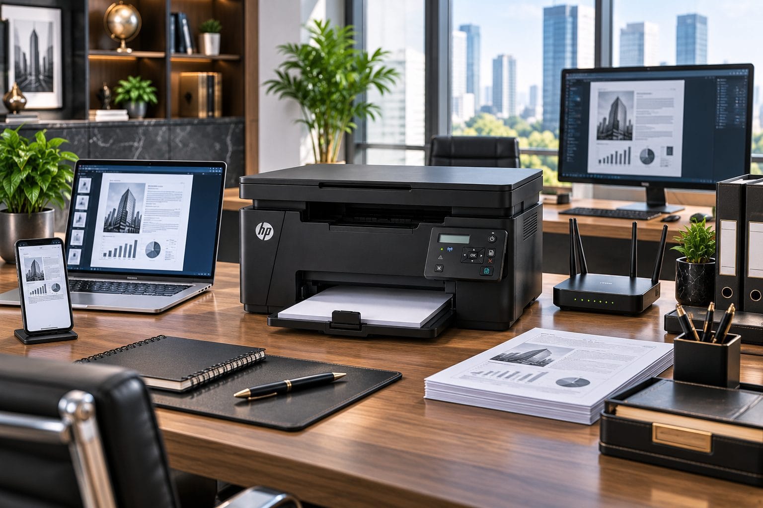 HP LaserJet Pro MFP M126NW Plus Wireless Office Workspace Setup