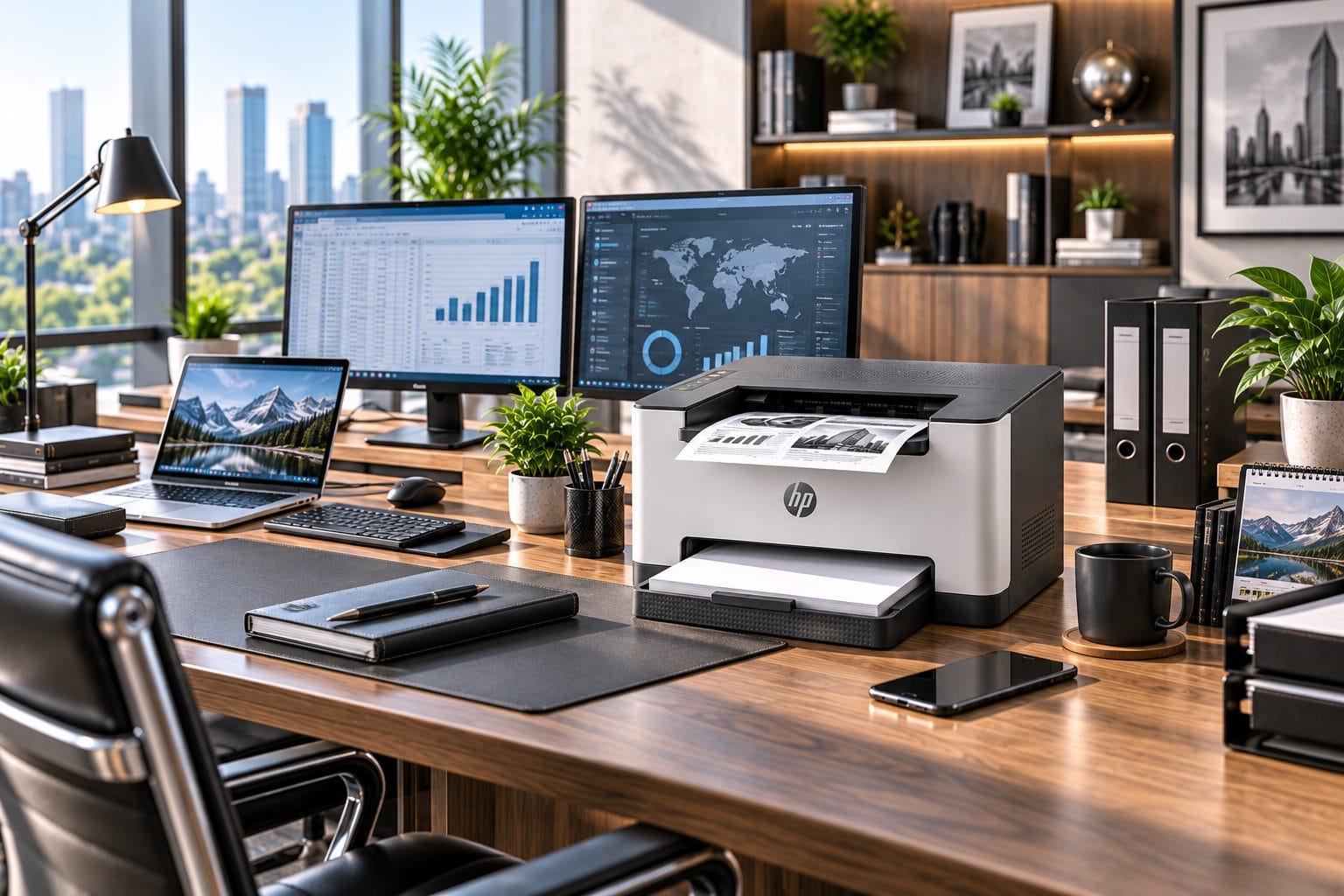 HP LaserJet M208dw Executive Wireless Office Workspace