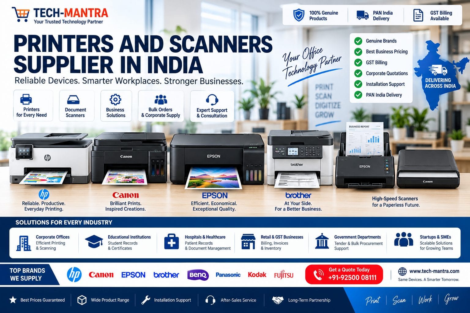 Printers and Scanners Supplier in India | Business, Corporate & Government Solutions (2026)