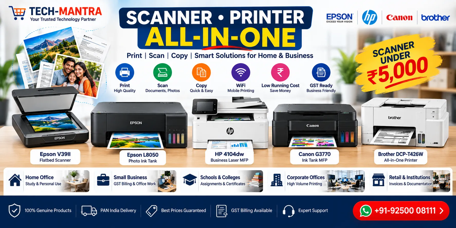 Scanner Printer All-in-One: Best Printer with Scanner & Affordable Buying Guide in India (2026)